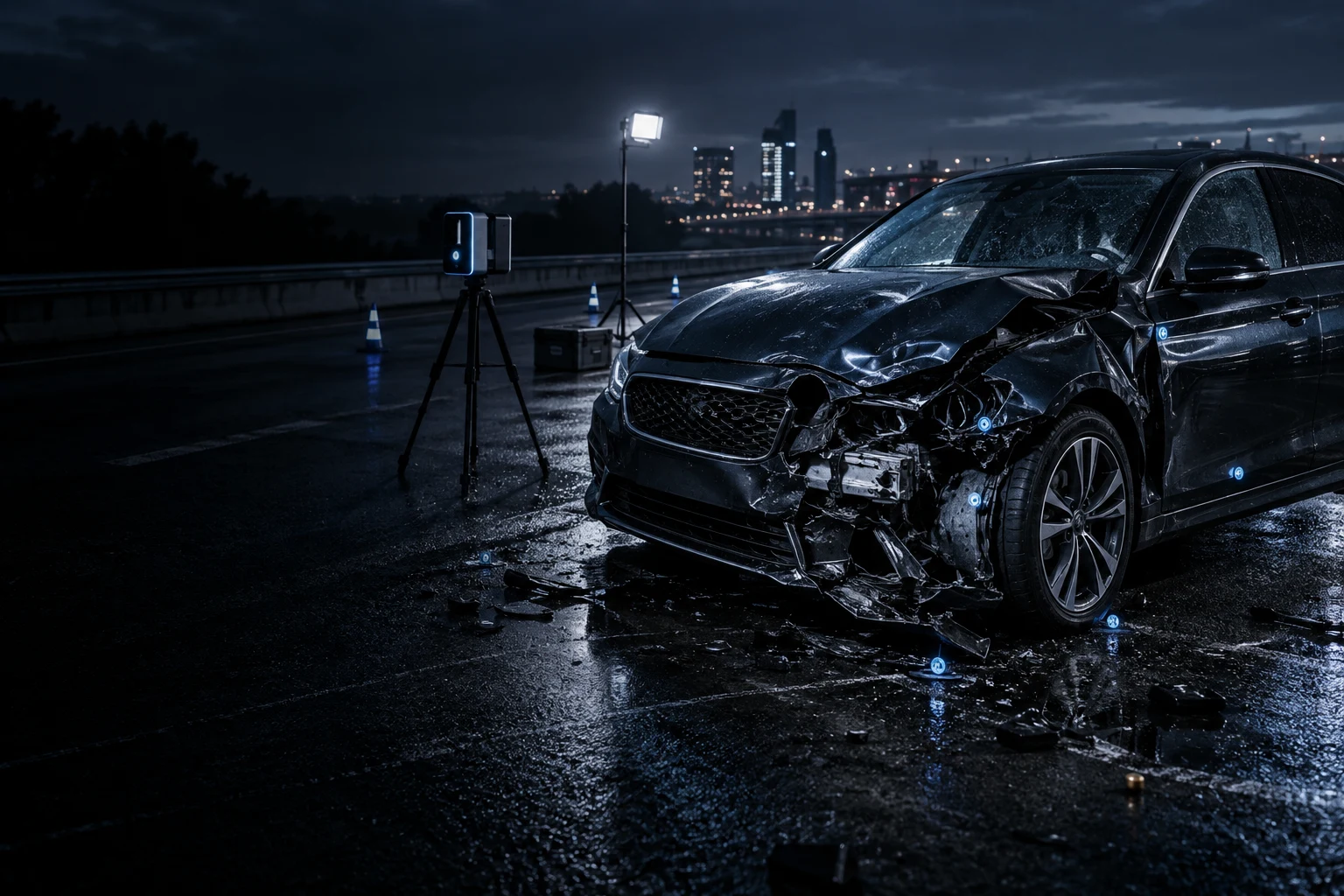 Concept of professional 3D documentation of a damaged car